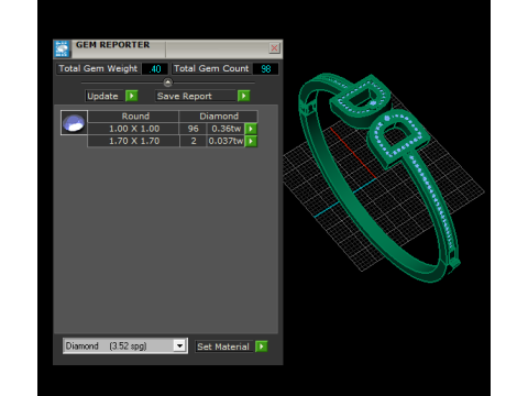 Luxe gouden, met diamanten bezaaide geometrische armband 3D printmodel