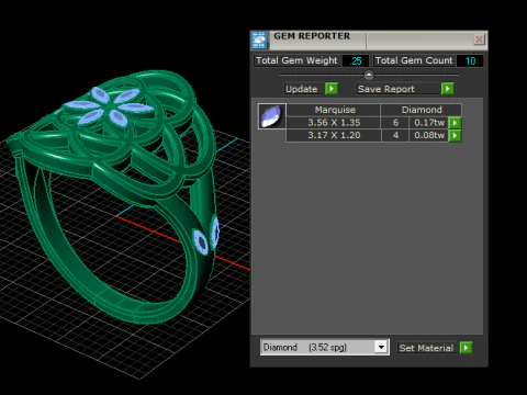 Floral Mandala Gold Ring 3D Print Model