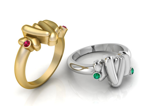 Anello in oro astratto moderno Modello di stampa 3D