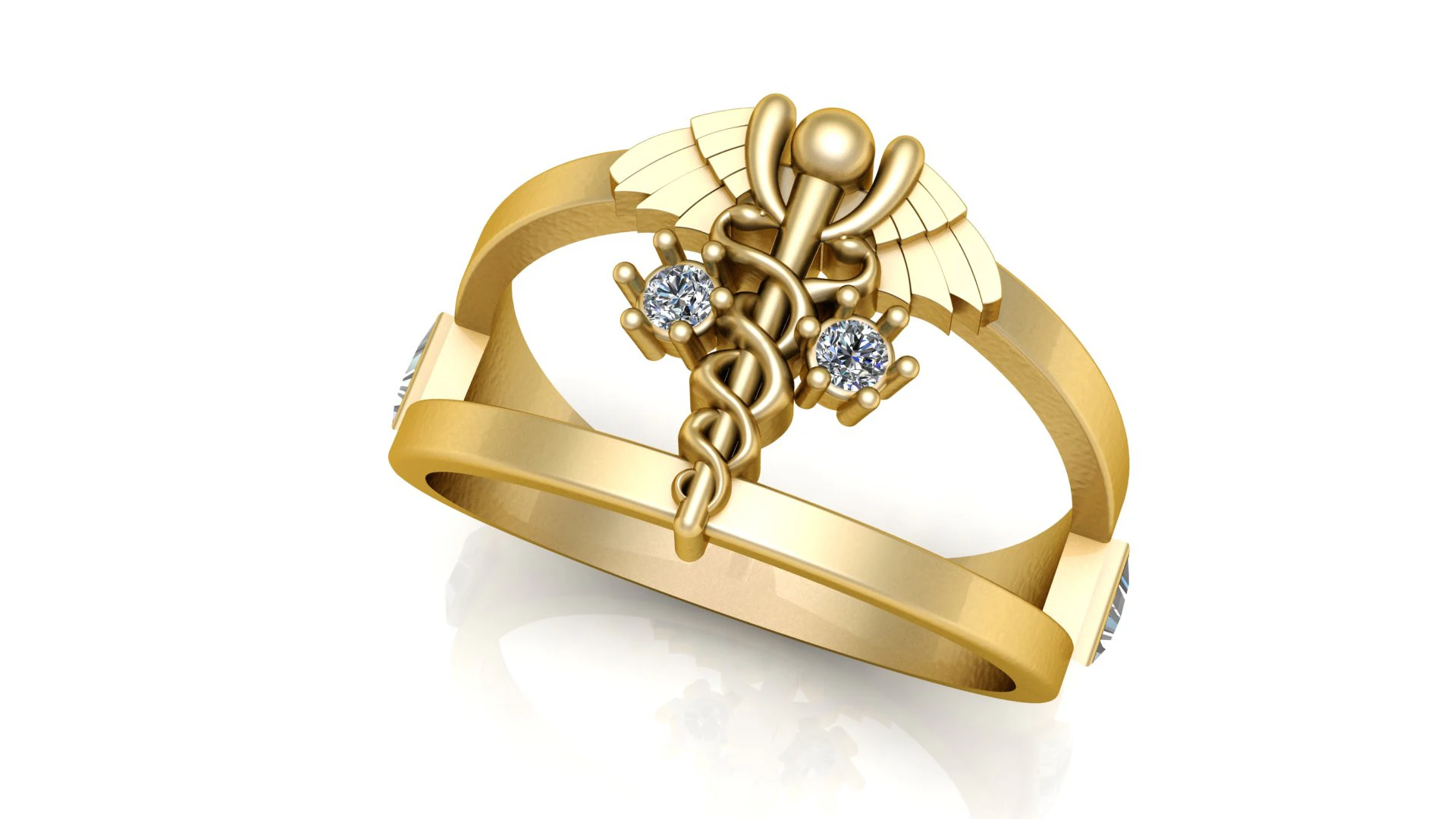 Medical Symbol Gold Ring 3D Print Model .c4d .max .obj .3ds .fbx .stl .blend 