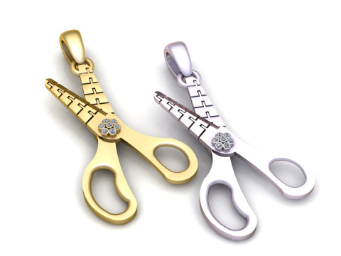 Золотий кулон «Ножиці». 3D Принт Модель