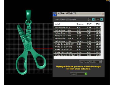 Золотий кулон «Ножиці». 3D Принт Модель