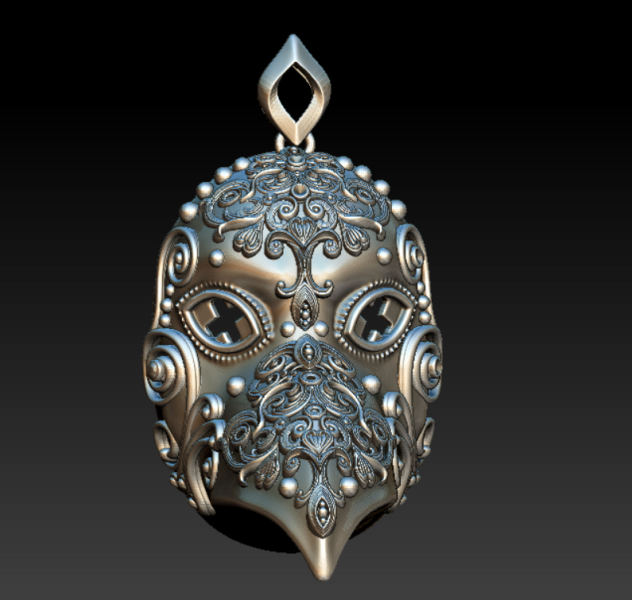 고딕 전염병 의사 마스크 펜던트 3D 프린트 모델 .c4d .max .obj .3ds .fbx .stl .blend 