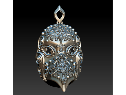 Gothic Plague Doctor Mask Pendant 3D Print Model