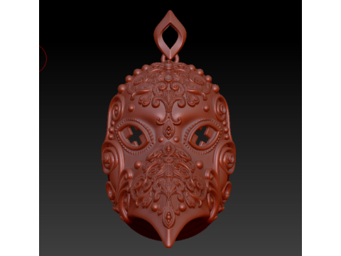 고딕 전염병 의사 마스크 펜던트 3D 프린트 모델