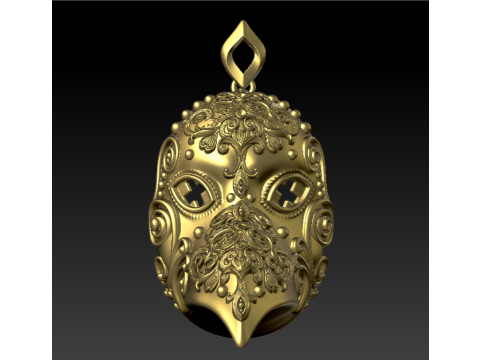 고딕 전염병 의사 마스크 펜던트 3D 프린트 모델