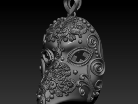 고딕 전염병 의사 마스크 펜던트 3D 프린트 모델