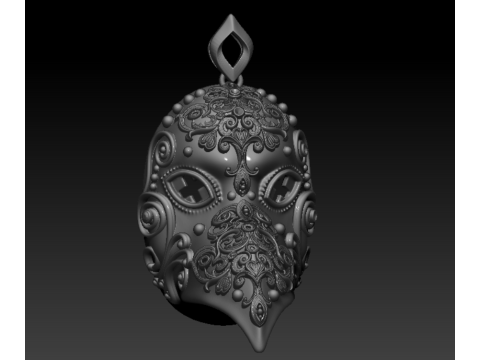 고딕 전염병 의사 마스크 펜던트 3D 프린트 모델