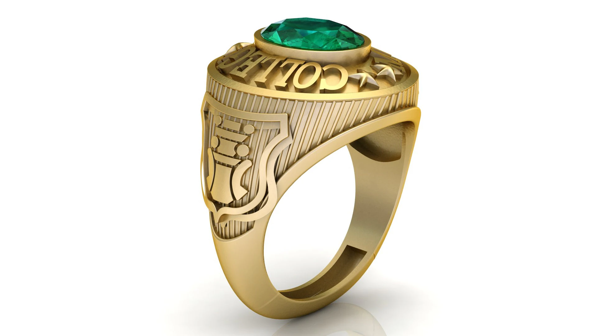 Classic Gold College Ring 3D Print Model .c4d .max .obj .3ds .fbx .stl .blend