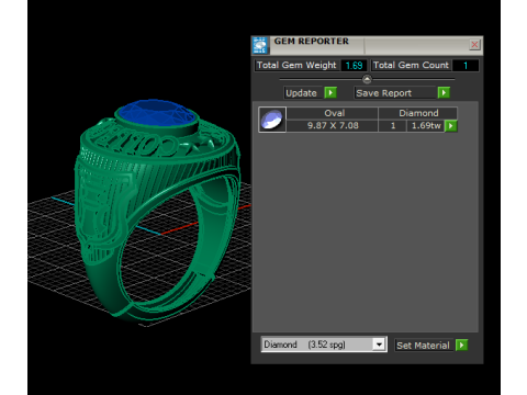 Classic Gold College Ring 3D Print Model