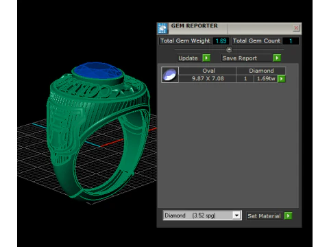 Classic Gold College Ring 3D Print Model