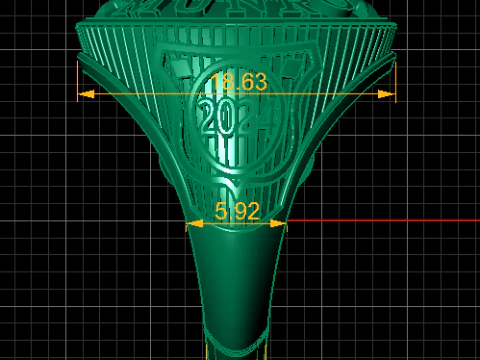 Classic Gold College Ring 3D Print Model