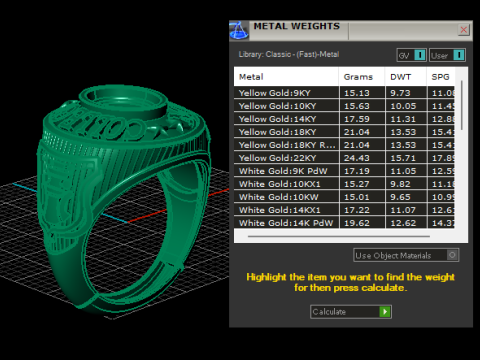 Classic Gold College Ring 3D Print Model