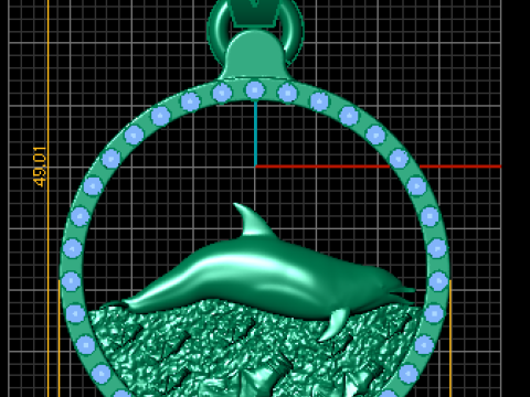 Zarif Altın Yunus Kolye 3D Baskı Modeli
