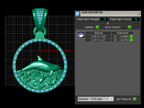 Zarif Altın Yunus Kolye 3D Baskı Modeli