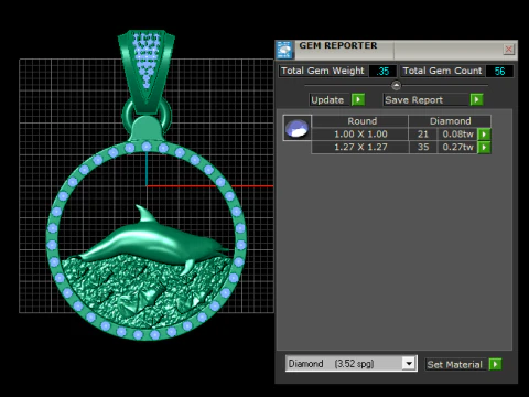 Elegant Gold Dolphin Pendant 3D Print Model