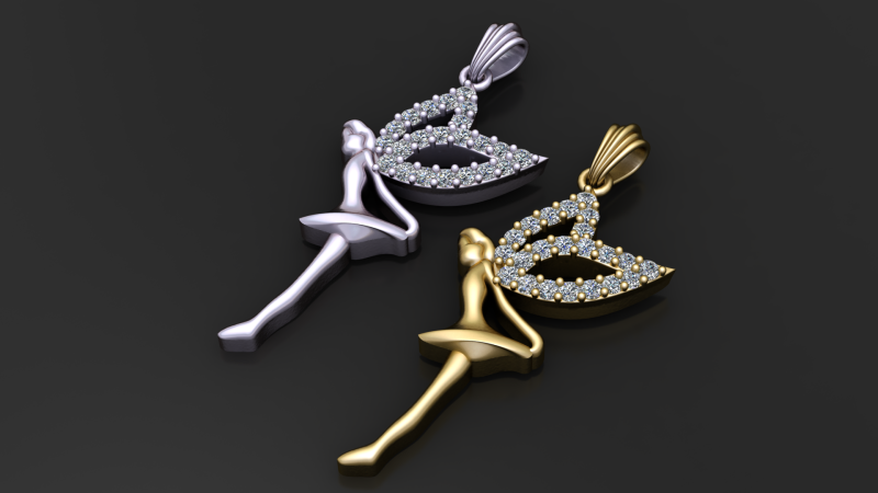 लेडी बटरफ्लाई पेंडेंट 3डी प्रिंट करने योग्य मॉडल 3D प्रिंट मॉडल .c4d .max .obj .3ds .fbx .stl .blend