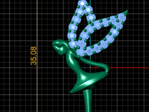 लेडी बटरफ्लाई पेंडेंट 3डी प्रिंट करने योग्य मॉडल 3D प्रिंट मॉडल