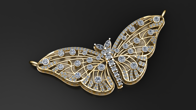 KELEBEK SARKIT 3D YAZDIRILABİLİR MODEL 3D Baskı Modeli .c4d .max .obj .3ds .fbx .stl .blend