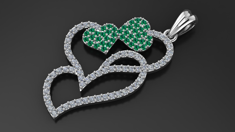 हार्ट्स पेंडेंट 3डी प्रिंट करने योग्य मॉडल 3D प्रिंट मॉडल .c4d .max .obj .3ds .fbx .stl .blend