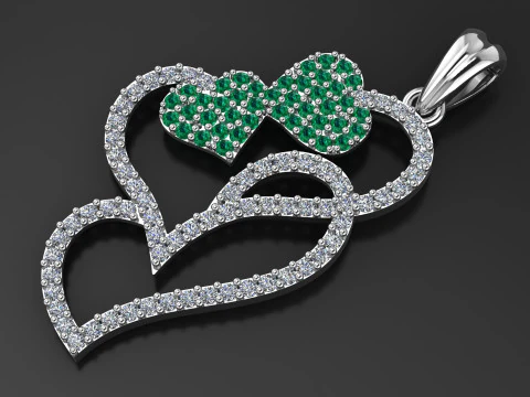 PENDENTE CON CUORI MODELLO STAMPABILE 3D Modello di stampa 3D