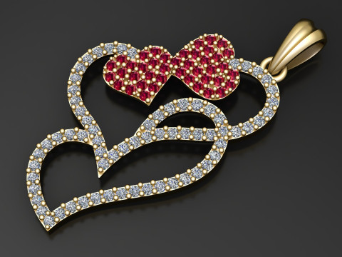 ハートペンダント 3D 印刷可能モデル 3Dプリントモデル