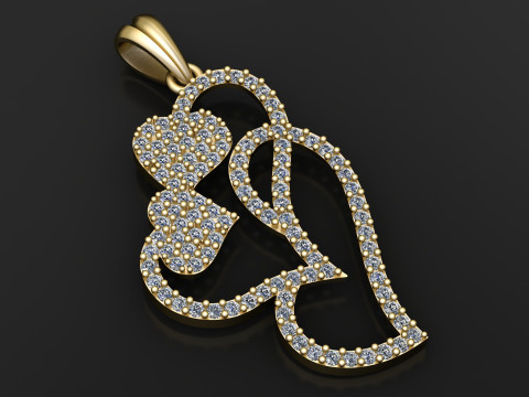 ハートペンダント 3D 印刷可能モデル 3Dプリントモデル