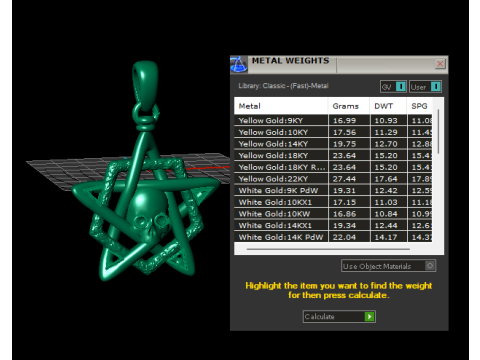 ЧЕРЕПЫ И ЗВЕЗДНЫЙ КУЛОН 3D МОДЕЛЬ ДЛЯ ПЕЧАТИ 3D Принт Модель