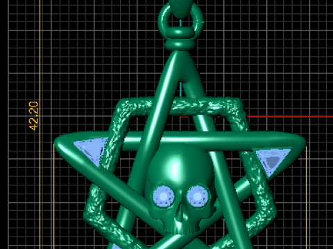 ЧЕРЕПЫ И ЗВЕЗДНЫЙ КУЛОН 3D МОДЕЛЬ ДЛЯ ПЕЧАТИ 3D Принт Модель