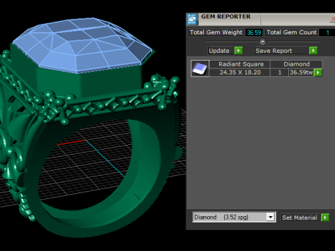 Royal Emerald Vintage Ring 3D Print Model