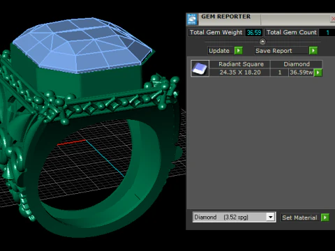 Royal Emerald Vintage Ring 3D Print Model