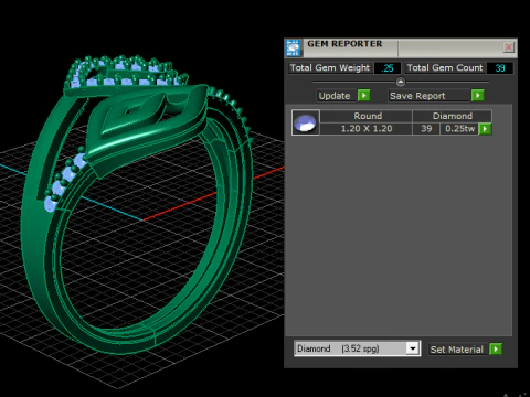 Elegant Petal Diamond Ring 3D Print Model