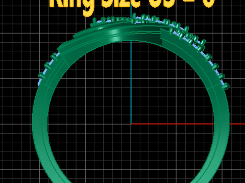 Elegant Petal Diamond Ring 3D Print Model