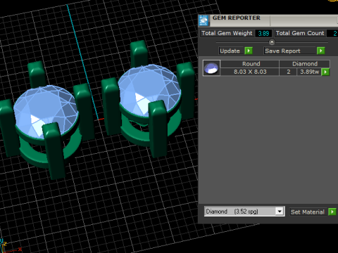 经典金钻石耳钉 3D 打印模型