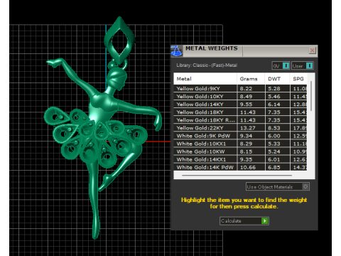 Elegante pendente con diamanti ballerina Modello di stampa 3D