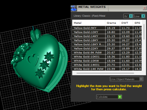 Medalhão de coração floral vintage com gema de rubi Modelo de Impressão 3D