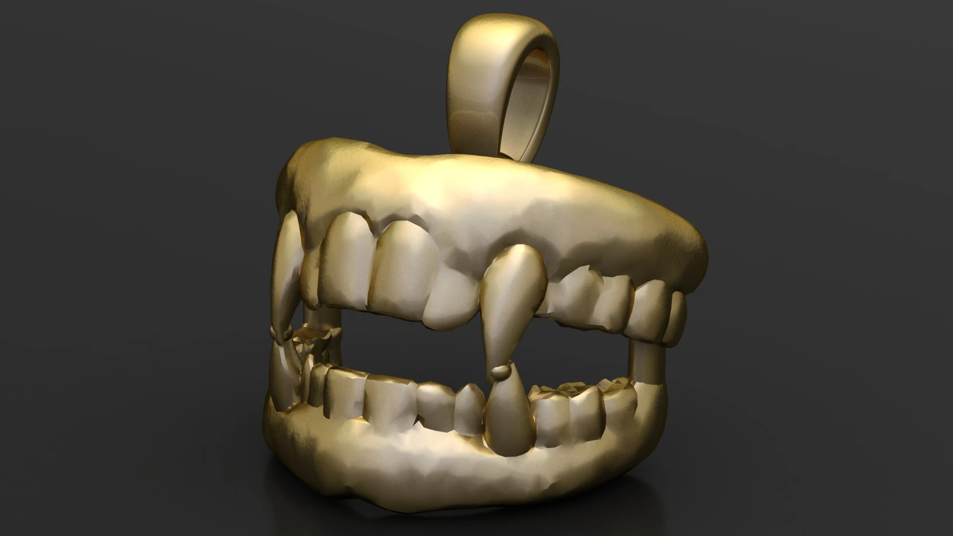 Gothic Vampire Fang Pendant 3D Print Model .c4d .max .obj .3ds .fbx .stl .blend