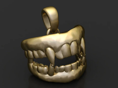 Gothic Vampire Fang Pendant 3D Print Model