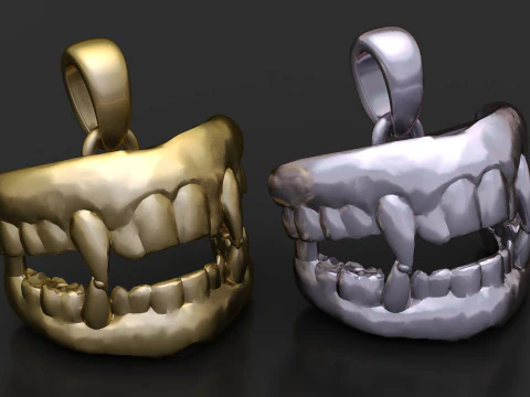 Gothic Vampire Fang Pendant 3D Print Model