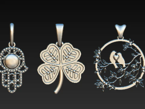 Symbolische Wings-hangercollectie 6 premium 3D-afdrukbare sieradenontwerpen 3D printmodel