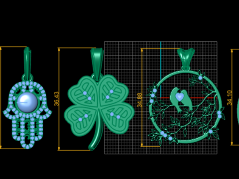 Symbolic Wings Pendant Collection 6 Premium 3D Printable Jewelry Designs 3D Print Model