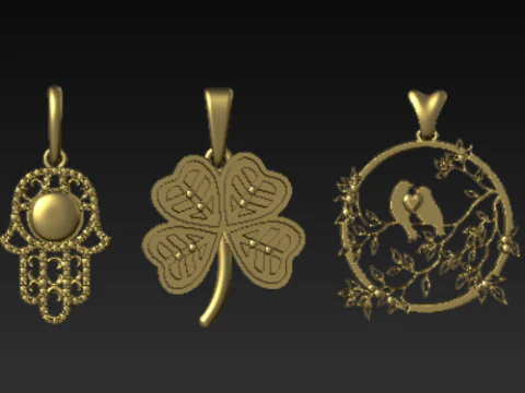 Collezione di pendenti con ali simboliche 6 design premium di gioielli stampabili in 3D Modello di stampa 3D