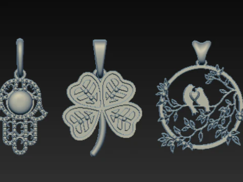 Collezione di pendenti con ali simboliche 6 design premium di gioielli stampabili in 3D Modello di stampa 3D