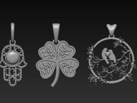 Symbolic Wings Pendant Collection 6 Premium 3D Printable Jewelry Designs 3D Print Model