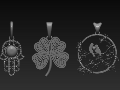 Symbolic Wings Pendant Collection 6 Premium 3D Printable Jewelry Designs 3D Print Model