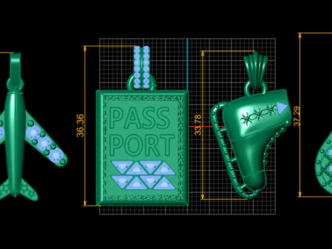 3D printable travel pendant collection 3D Print Model