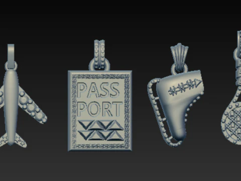 3D printable travel pendant collection 3D Print Model