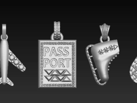 3D printable travel pendant collection 3D Print Model