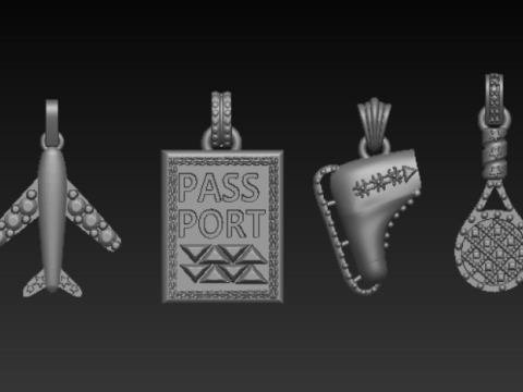 Coleção de pingentes de viagem para impressão em 3D Modelo de Impressão 3D