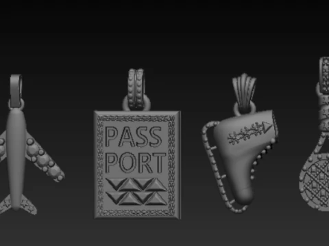 3D printable travel pendant collection 3D Print Model